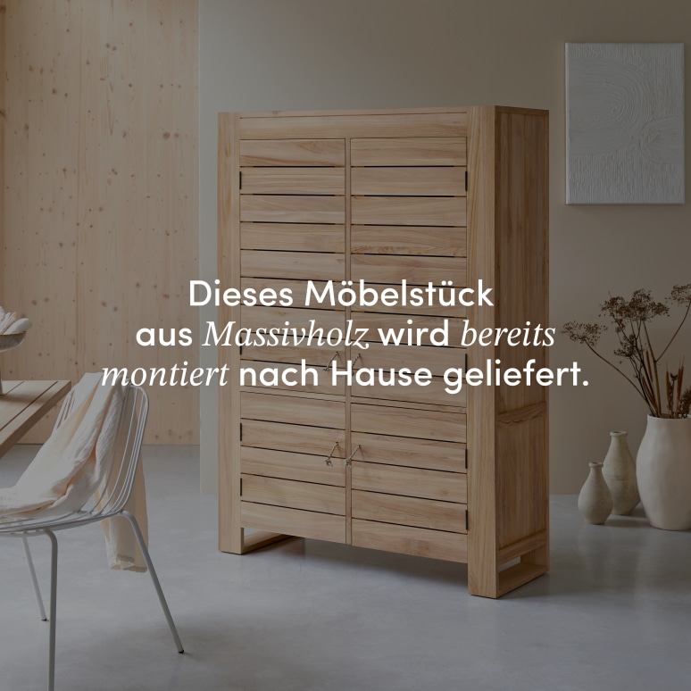 Minimalys - Anrichte aus massivem Teakholz 110 cm