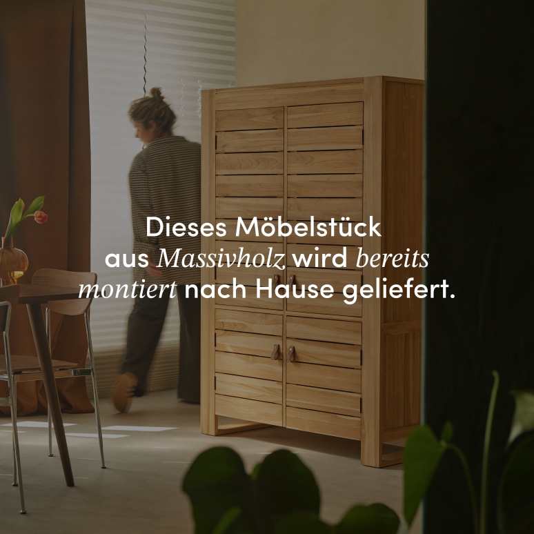 Minimalys - Anrichte aus massivem Teakholz 110 cm