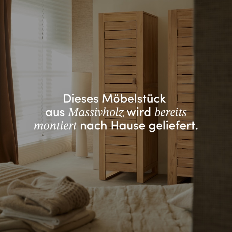 Minimalys - Schmaler Schrank aus massivem Teakholz