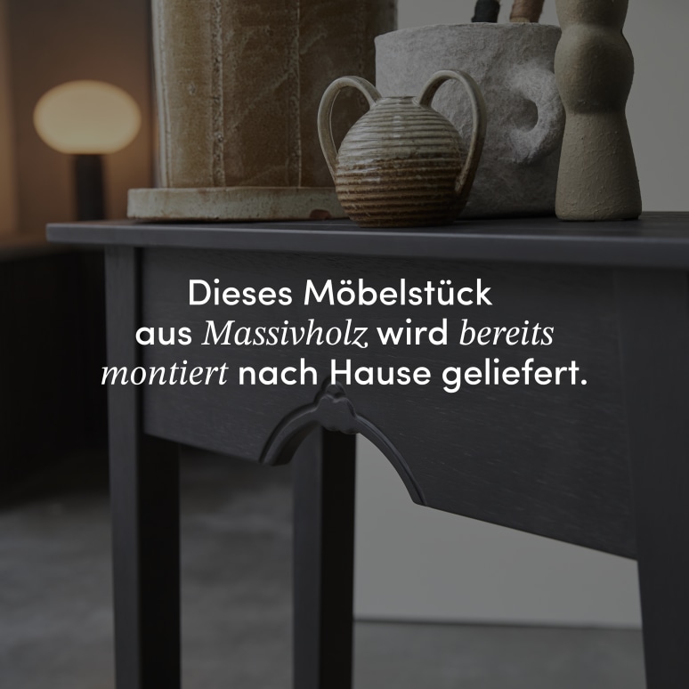 Thaki Black - Flurkonsole aus Massivkiefer T. 30 cm