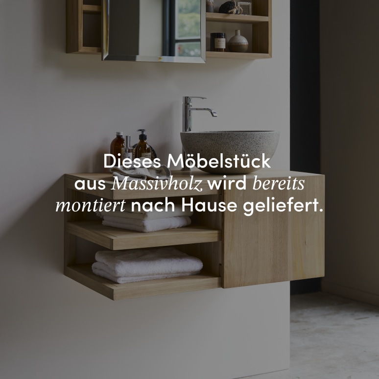 Typo - Waschtischunterschrank aus massivem Teakholz 90 cm