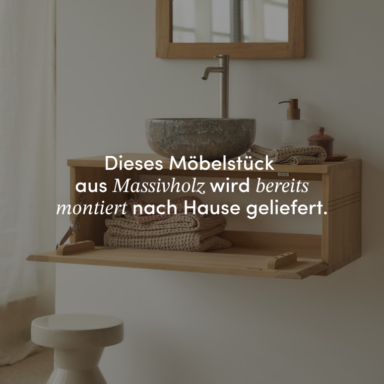 Basic - Waschtischunterschrank aus massivem Teakholz 80 cm