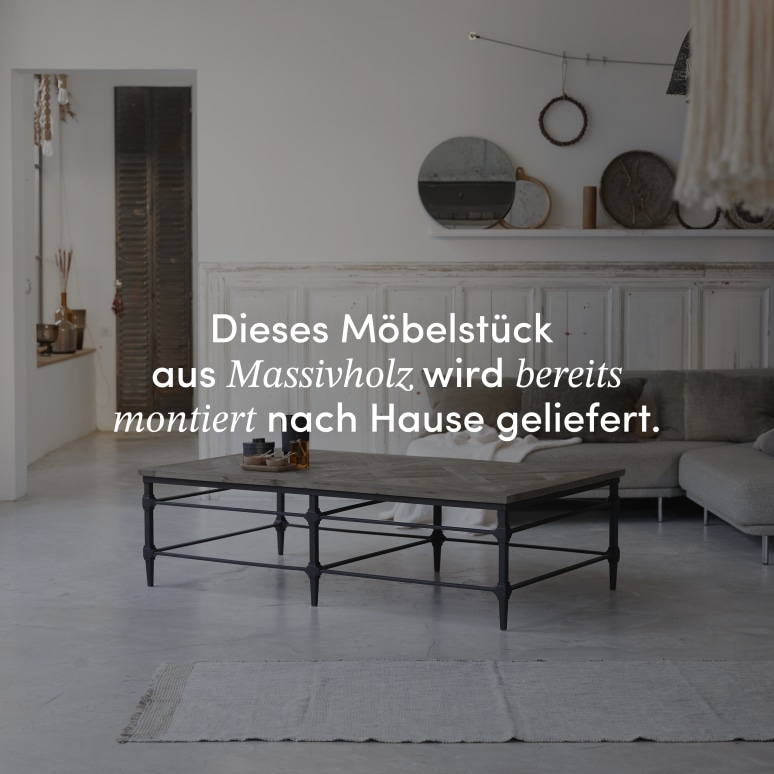 Gatsby - Couchtisch aus massivem Ulmenholz und Metall