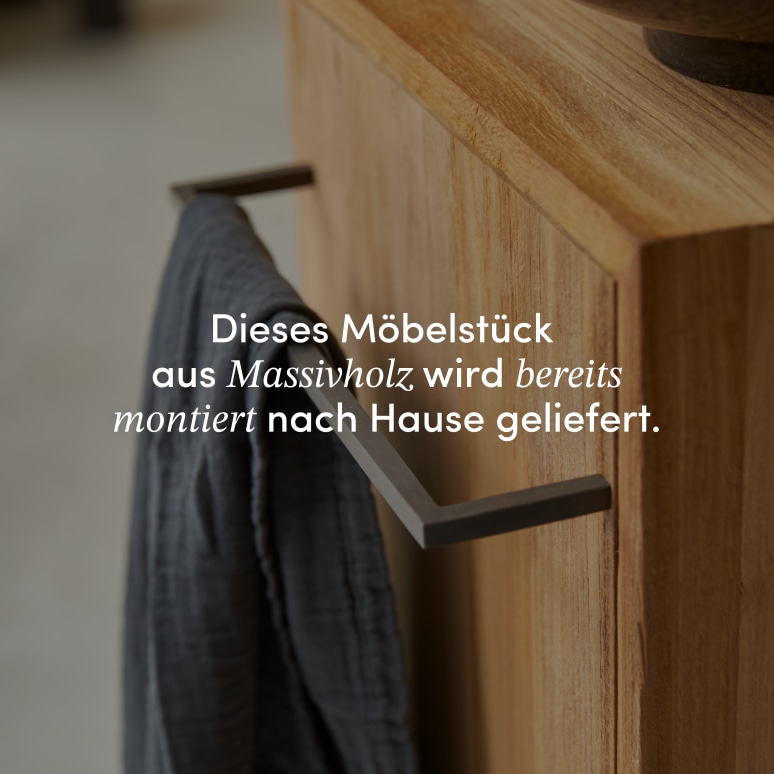 Stelle - Waschtischunterschrank links aus massivem Teakholz