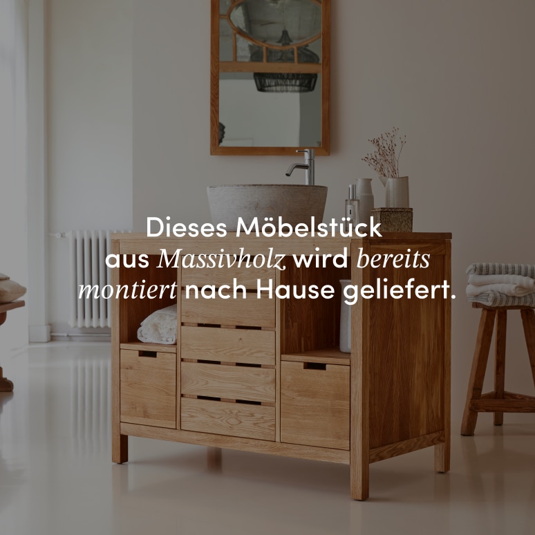 Serena - Waschtischunterschrank aus massiver Eiche 100 cm