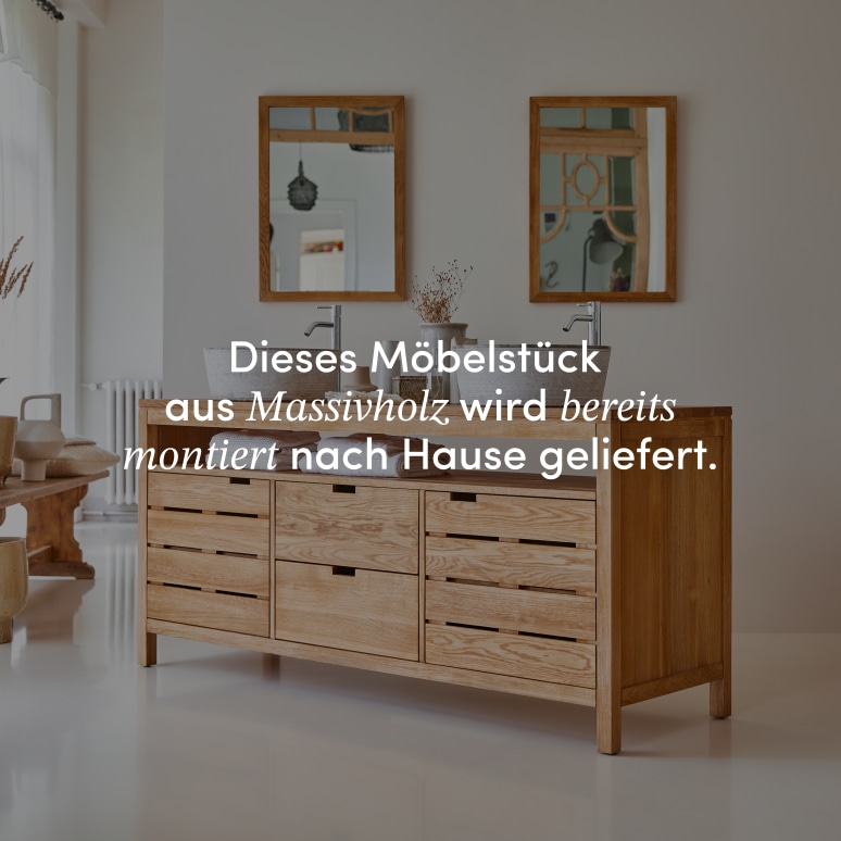 Serena - Waschtischunterschrank aus massiver Eiche 165 cm