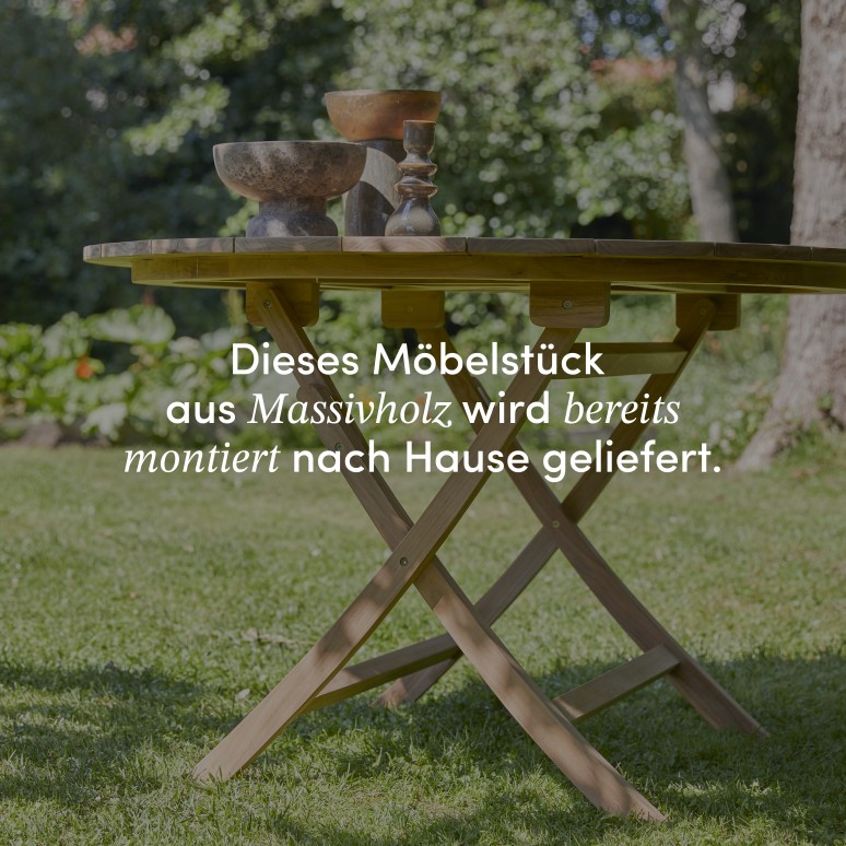 Andria - Outdoor Tisch zusammenklappbar aus massivem Teak 6 Pers.