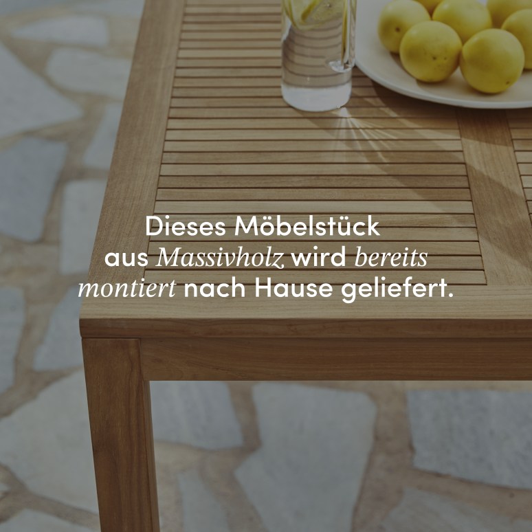 Téo - Gartenmöbel Set aus massivem Teak und orangefarbenem Metall 4 Stühle