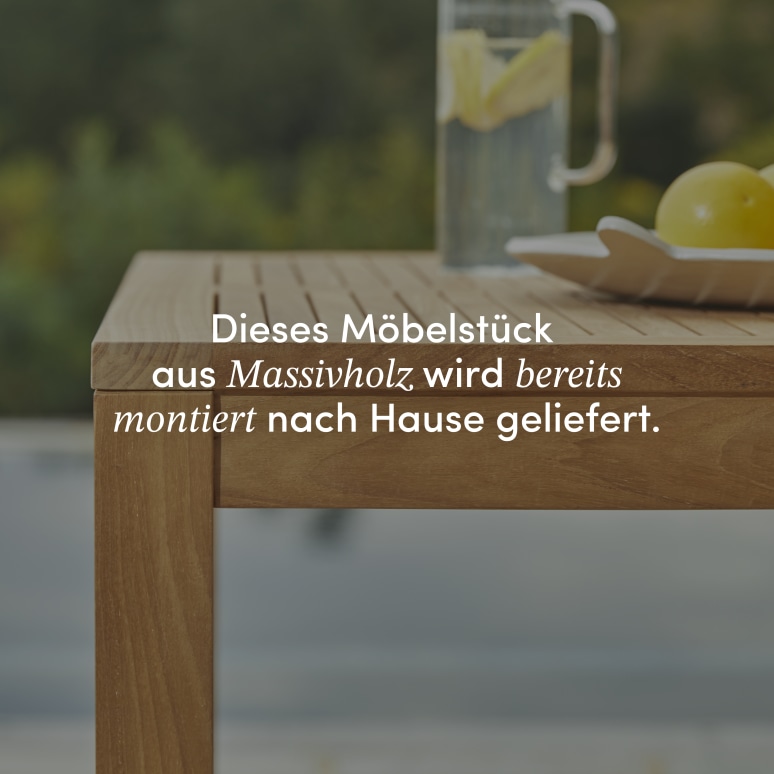 Teo - Outdoor Gartenmöbel Set aus massivem Teak 4 Stühle