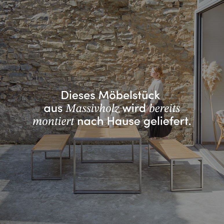 Arno - Outdoor Gartenmöbel Set aus massivem Teakholz 6 Plätze