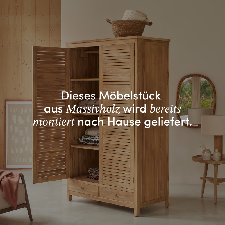 Suzette - Garderobenschrank aus Massivteak