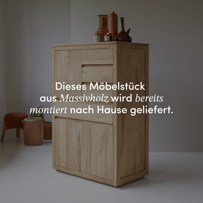 Paulo - Anrichte aus massivem Teakholz 80 cm