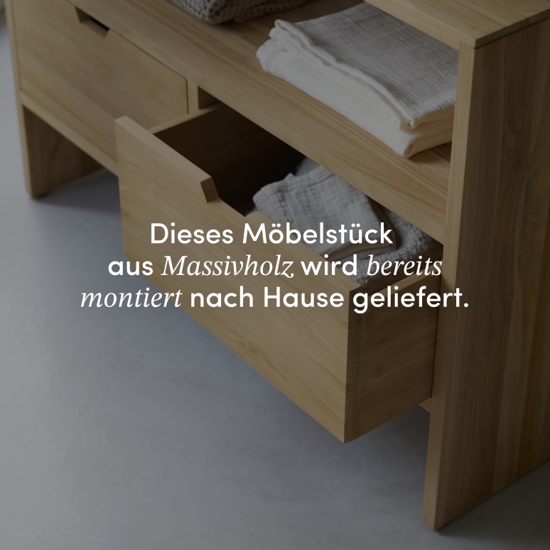 Kwarto - Waschtischunterschrank aus massivem Teakholz 110 cm