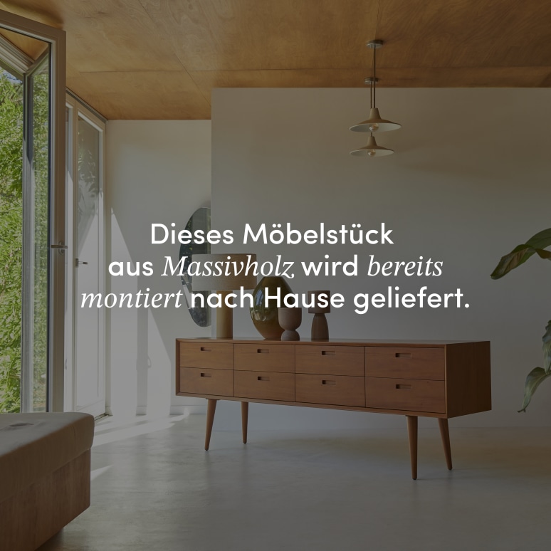 Magda 50's - Flache Kommode aus massivem Mahagoniholz