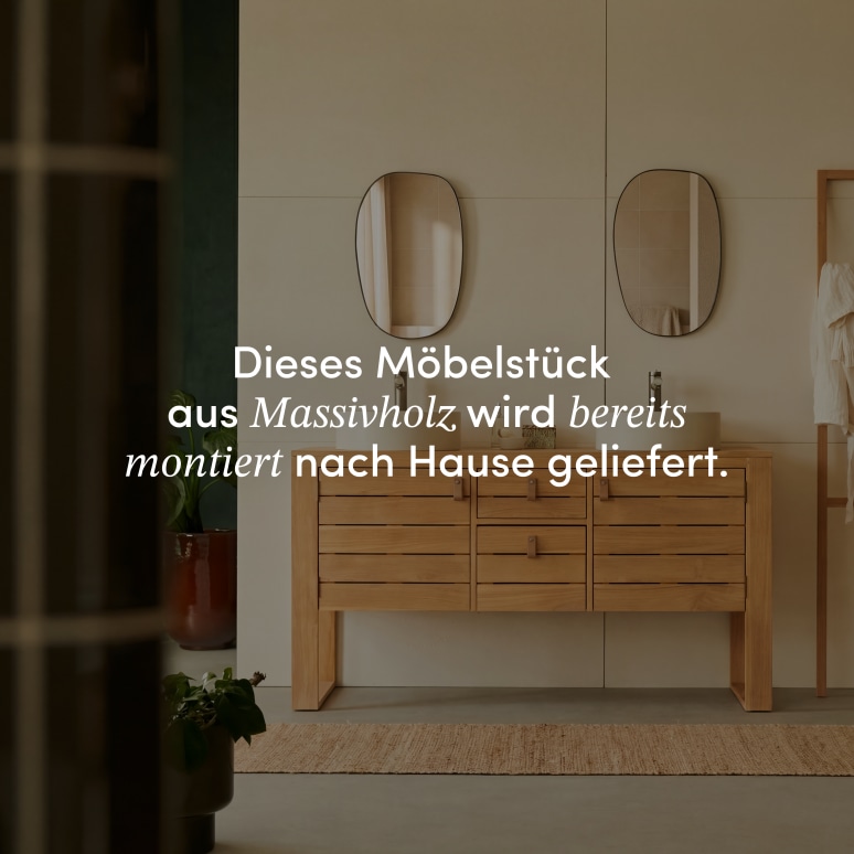 Minimalys - Waschtischunterschrank aus massivem Teakholz 145 cm