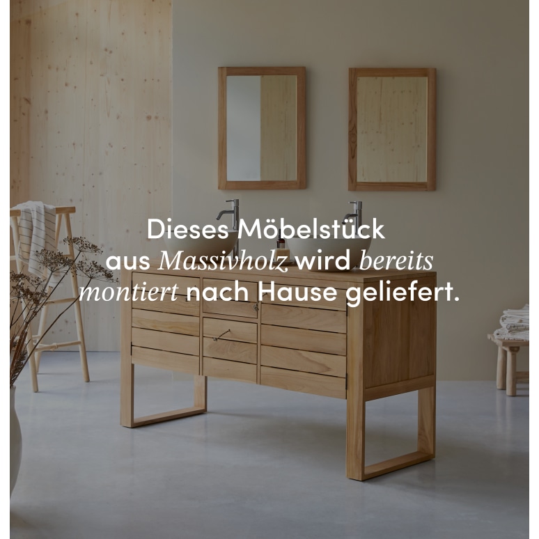 Minimalys - Waschtischunterschrank aus massivem Teakholz 145 cm