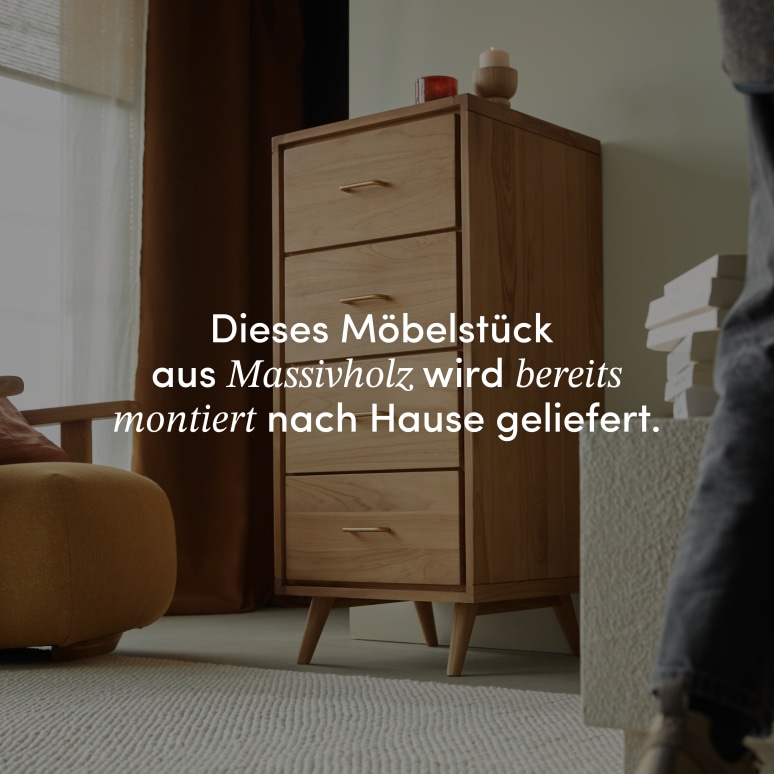 Kort - Hohe Kinderkommode aus massivem Teakholz