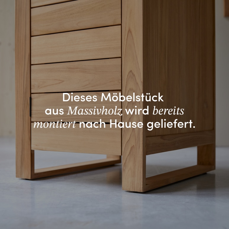 Minimalys - Schmaler Esszimmerschrank aus massivem Teakholz