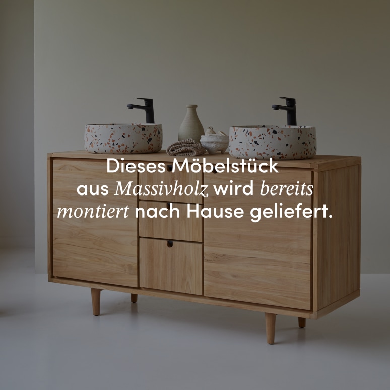 Jonàk - Waschtischunterschrank aus massivem Teakholz 145 cm