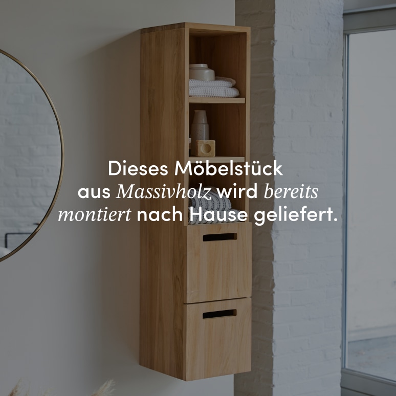 Line - Hochschrank aus massivem Teakholz