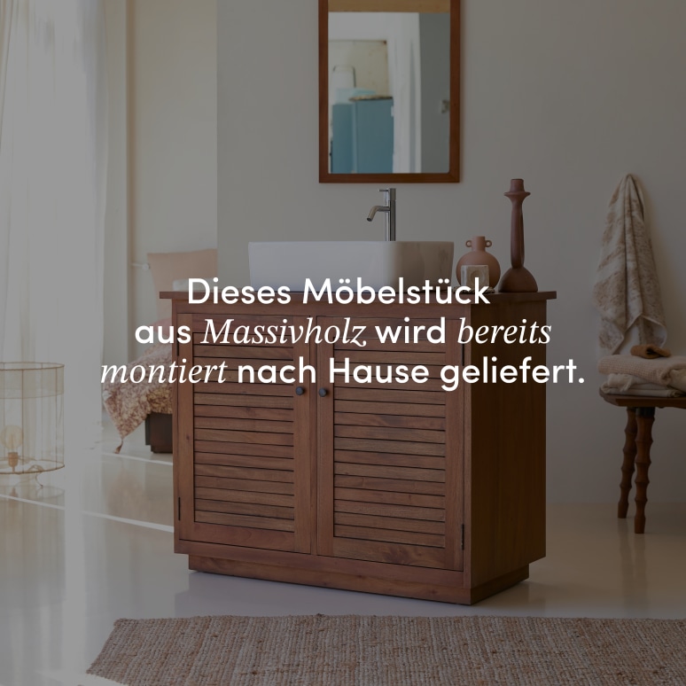 Loggia - Waschtischunterschrank aus massivem Akazie 90 cm