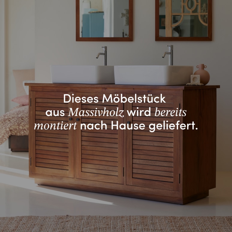 Loggia - Waschtischunterschrank aus massiver Akazie 130 cm