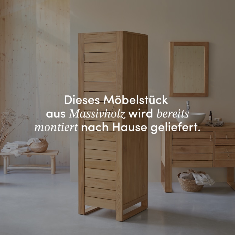 Minimalys - Bad-Hochschrank aus massivem Teakholz