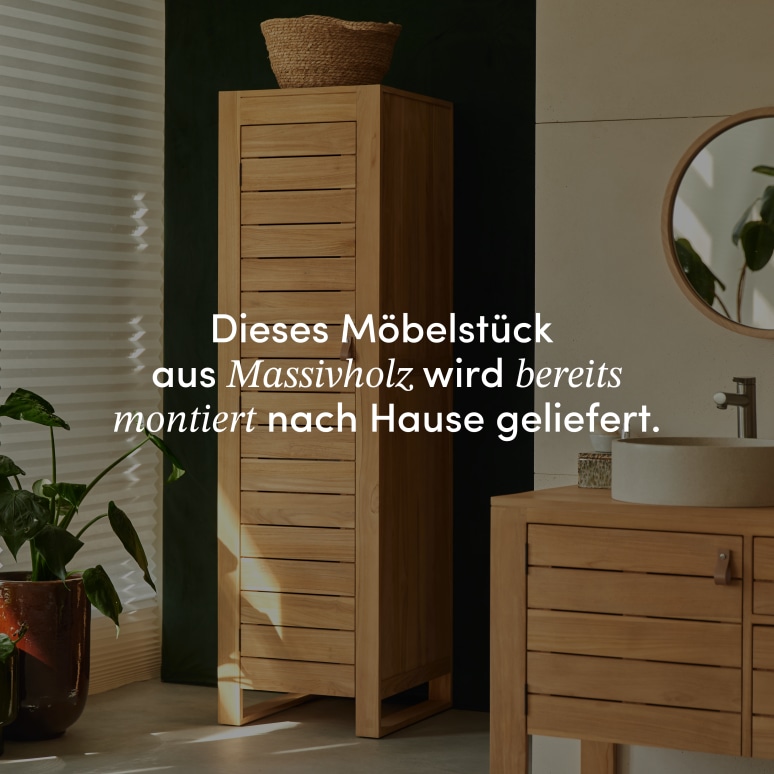 Minimalys - Bad-Hochschrank aus massivem Teakholz