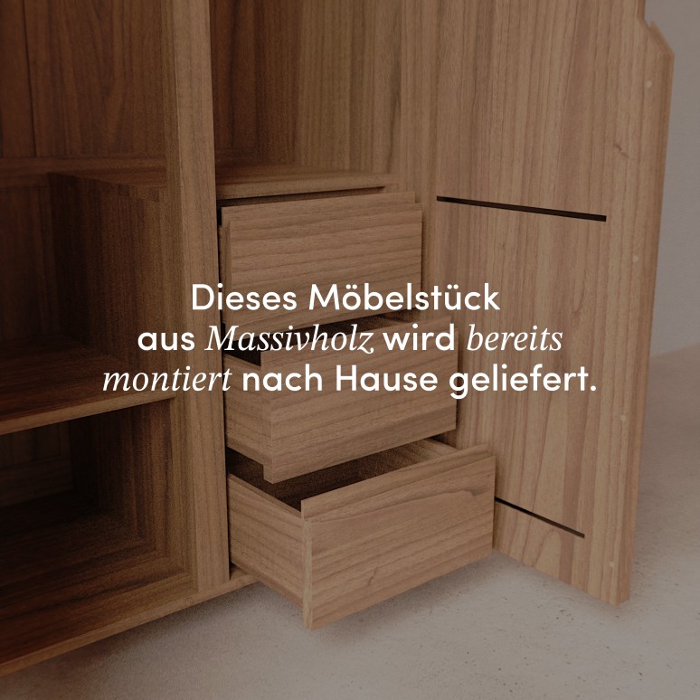 Greta - Garderobenschrank aus Massivteak