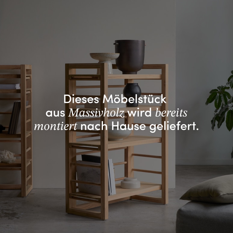 Sera - Niedriges Bücherregal aus massivem Teak