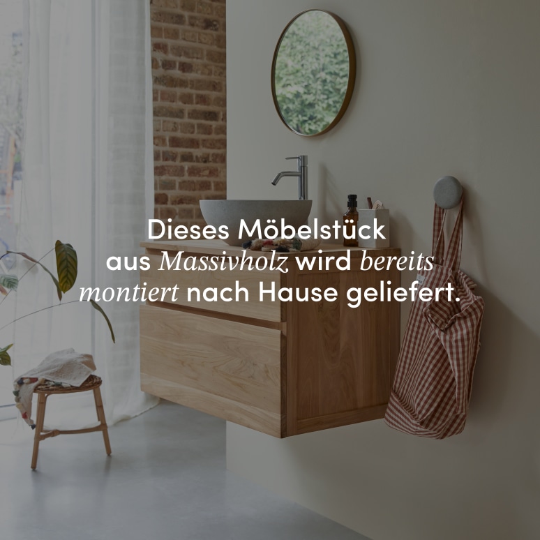 Jacob - Waschtischunterschrank aus massivem Teakholz 80 cm