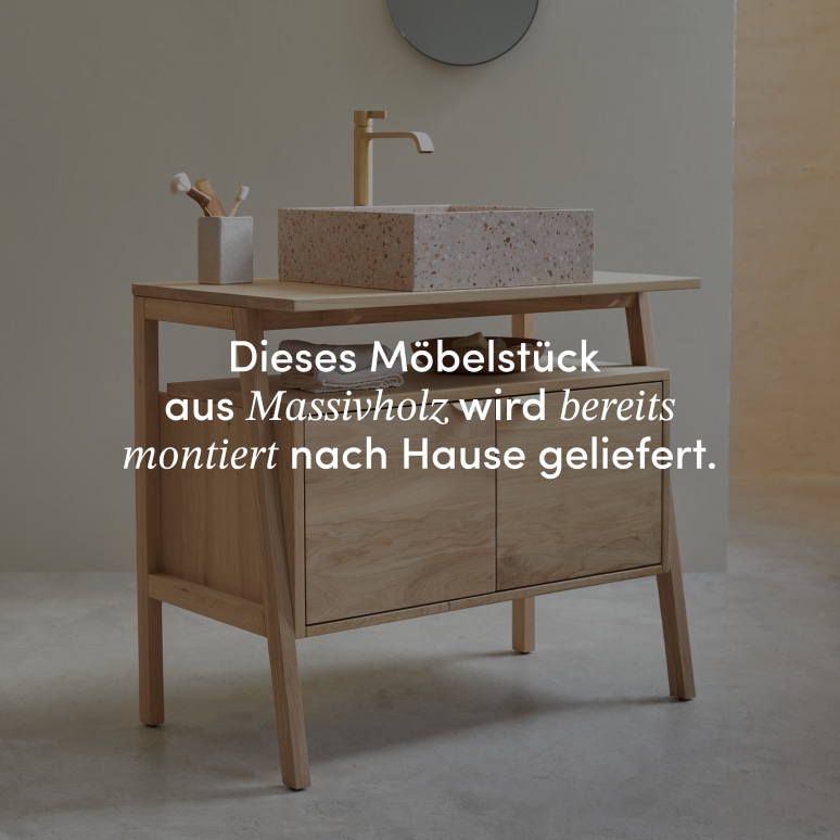 Pola - Waschtischunterschrank aus massiver Eiche 90 cm