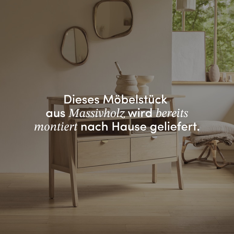 Pola - Konsole aus massivem Eichenholz mit 2 Schubladen