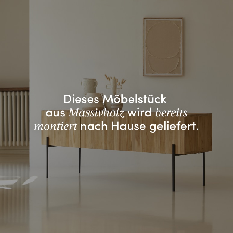 Honorine - Hoher TV Schrank aus massivem Teakholz 170 cm