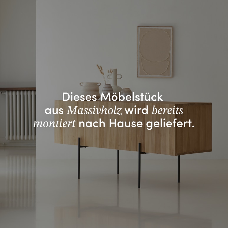 Honorine - Hohes Buffet aus massivem Teakholz 165 cm