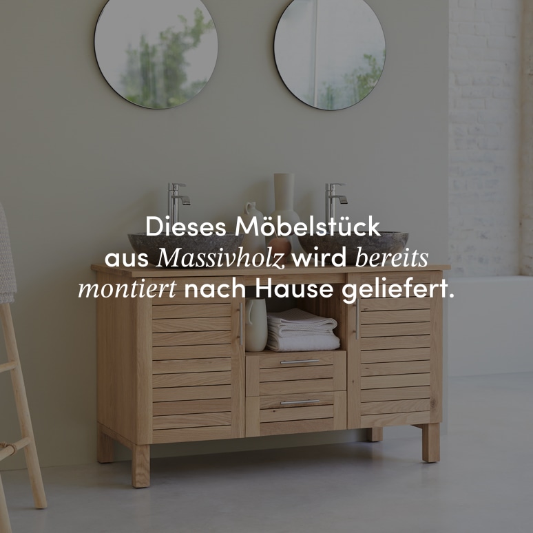 Soho - Waschtischunterschrank aus massiver Eiche 125 cm