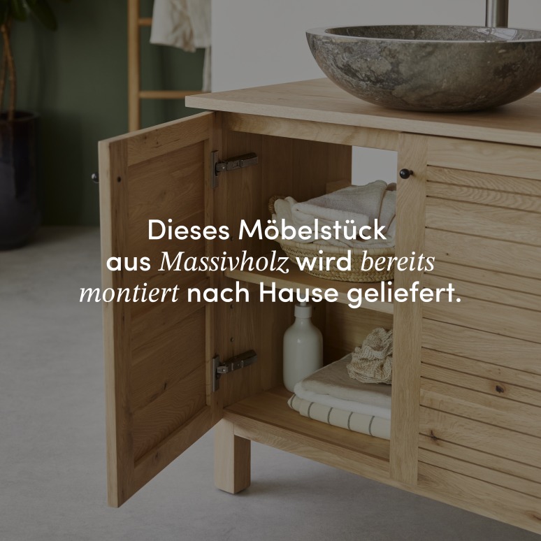 Soho - Waschtischunterschrank aus massiver Eiche 85 cm