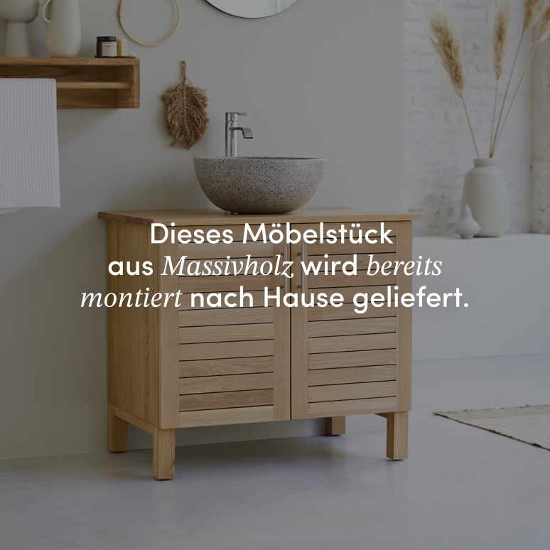 Soho - Waschtischunterschrank aus massiver Eiche 85 cm