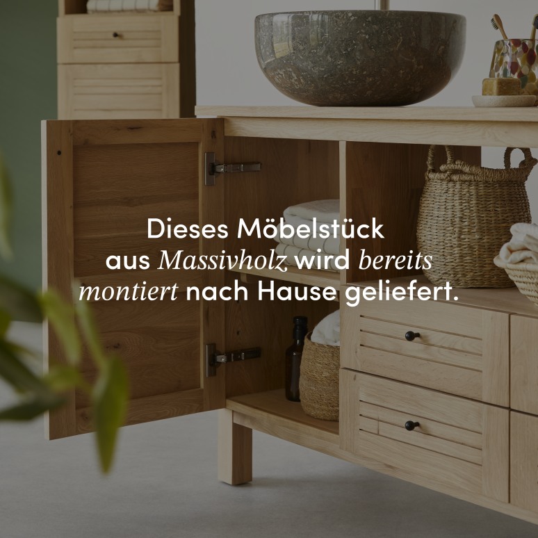 Soho - Waschtischunterschrank aus massiver Eiche 165 cm