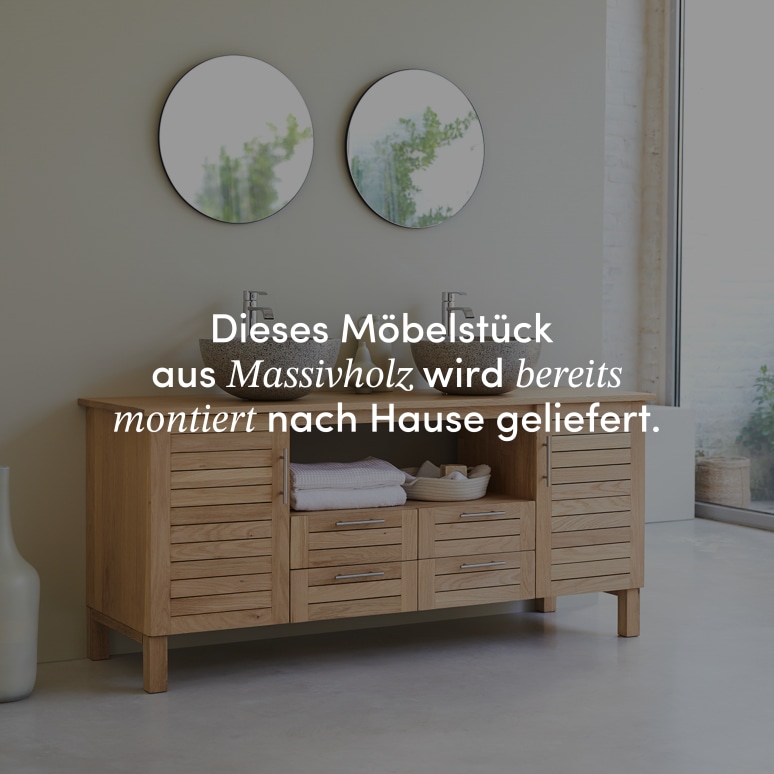 Soho - Waschtischunterschrank aus massiver Eiche 165 cm