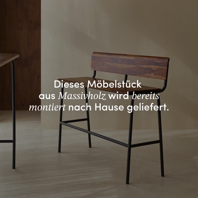 Talia - Hohe Bank aus massivem Palisanderholz und Metall