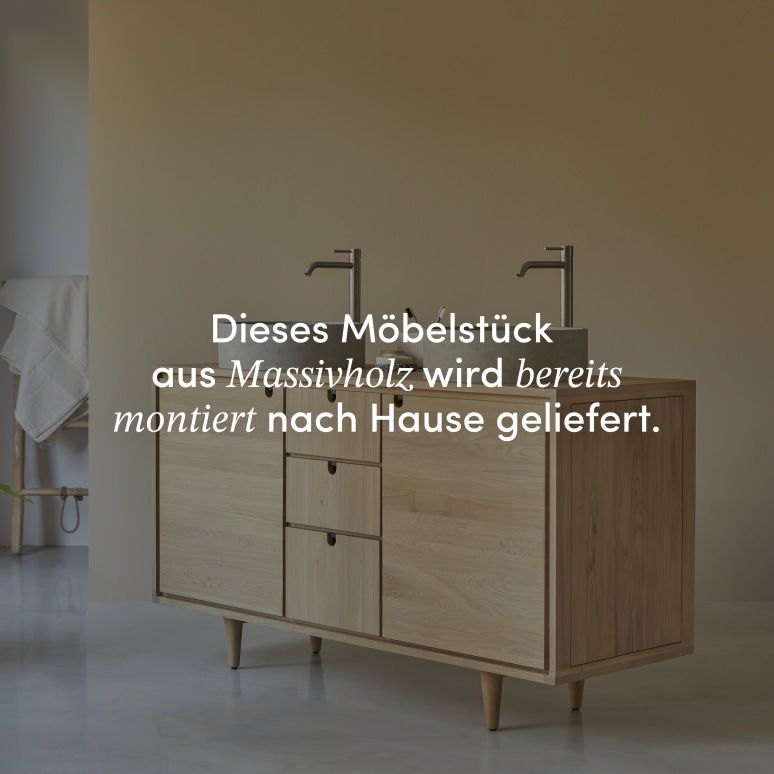 Jonàk - Waschtischunterschrank aus massiver Eiche 145 cm
