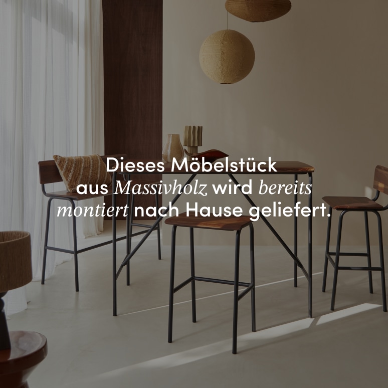 Talia - Hoher Hocker aus massivem Palisanderholz und Metall