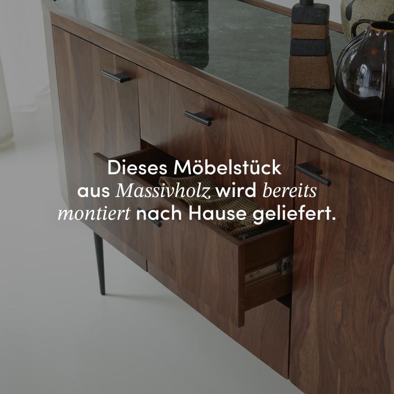 Jade - Buffet aus massivem Palisanderholz und Marmor 175 cm