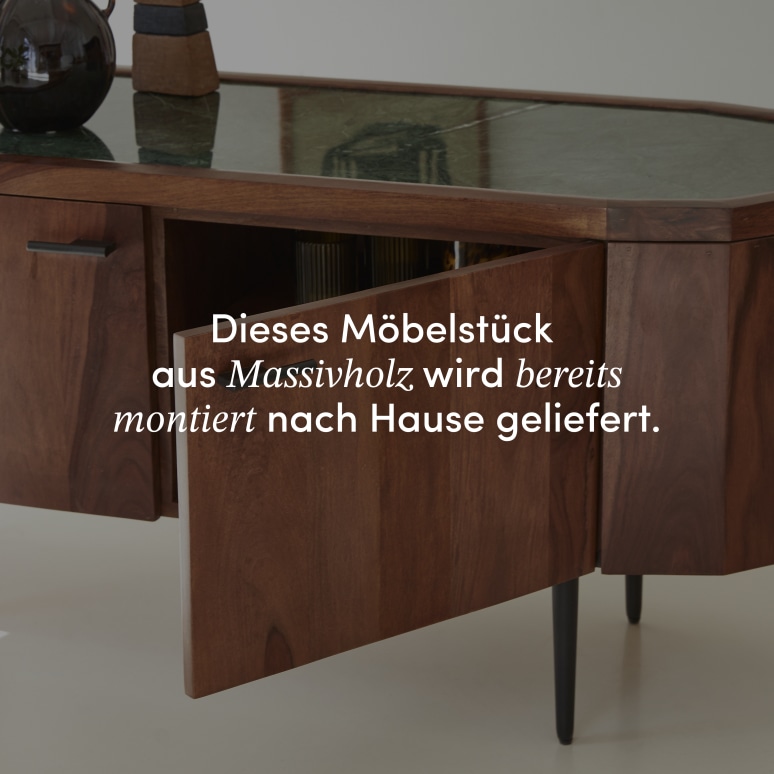 Jade - TV Schrank aus massivem Palisanderholz und Marmor 130 cm
