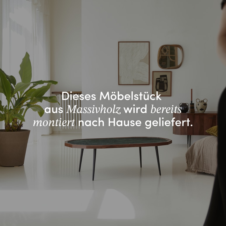 Jade - Couchtisch aus massivem Palisanderholz und Marmor