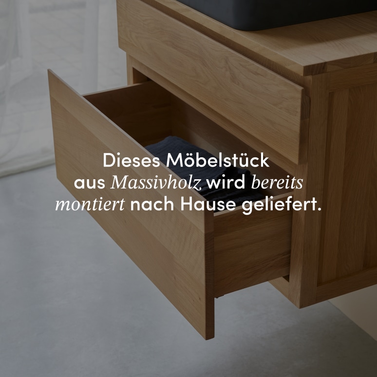 Jacob - Waschtischunterschrank aus massiver Eiche 80 cm
