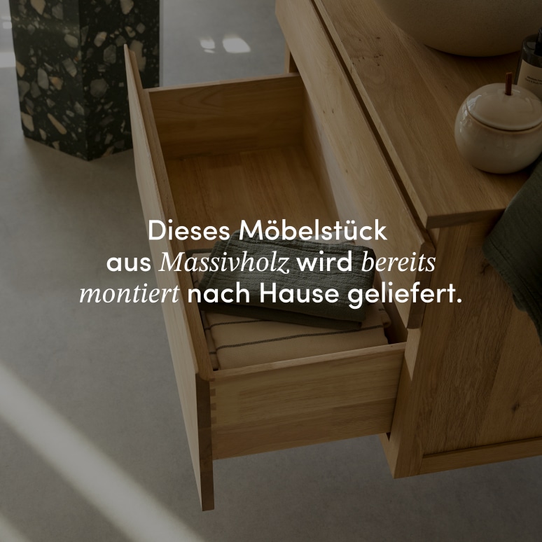 Jacob - Waschtischunterschrank aus massiver Eiche 80 cm