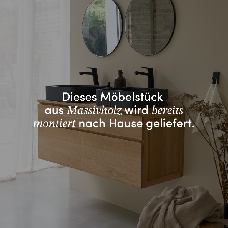 Jacob - Waschtischunterschrank aus massiver Eiche 120 cm