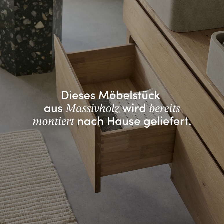 Jacob - Waschtischunterschrank aus massiver Eiche 120 cm